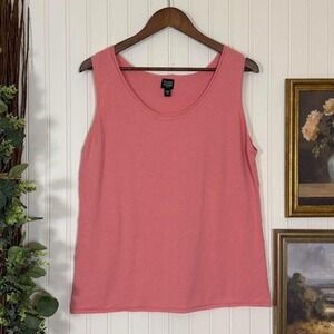 Eileen Fisher Pink Stretch Knit Tank Top 1X Rayon Blend